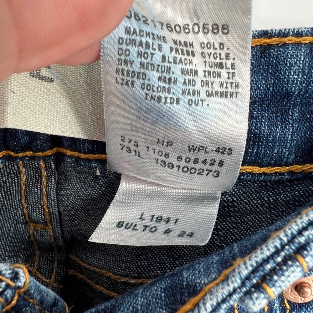 vtg Y2K Levi’s 514 Jeans Sz 11 Juniors Mid Rise Flare Med Wash Bootcut Bell - Picture 9 of 12